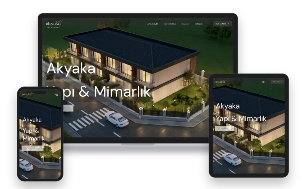 Akyaka Yapı — masaüstü, tablet ve mobil görünüm