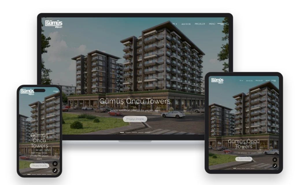 Gümüş İnşaat — masaüstü, tablet ve mobil görünüm